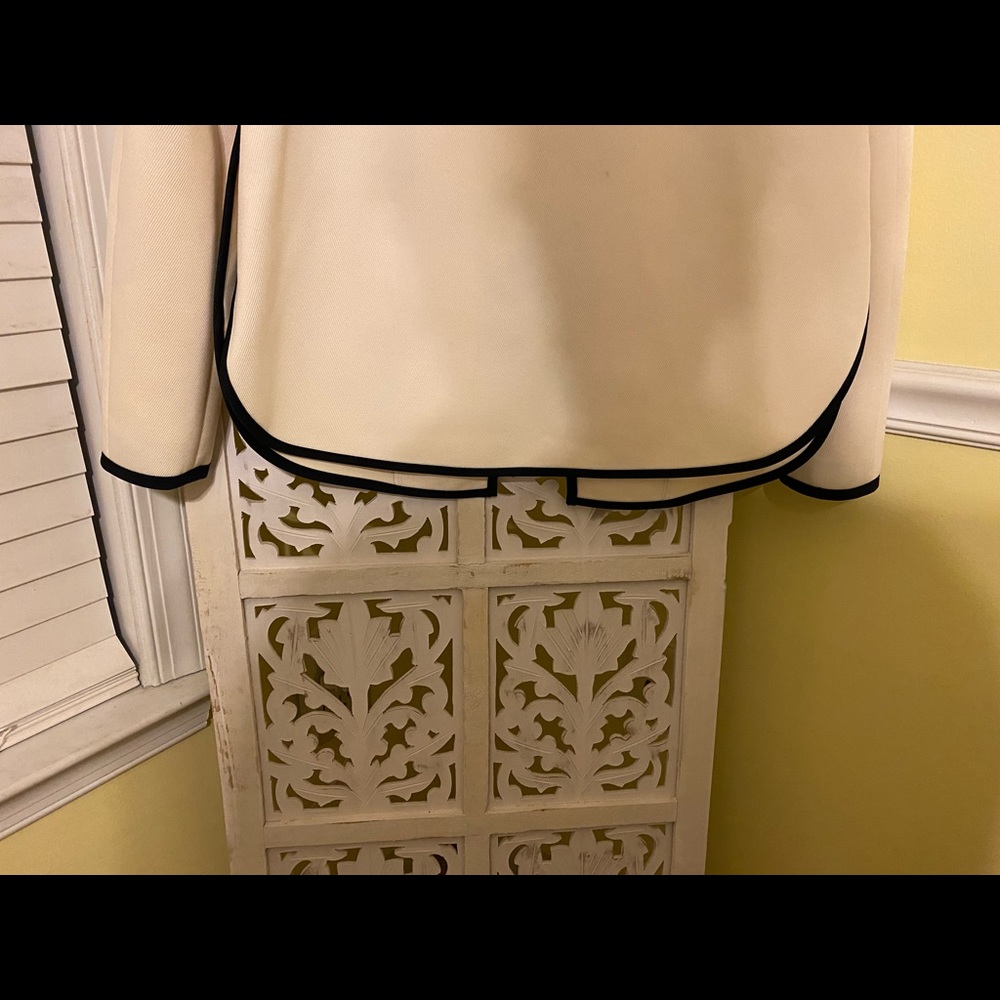 NWT J Crew cream with blue piping jacket - Picture 4 of 13
